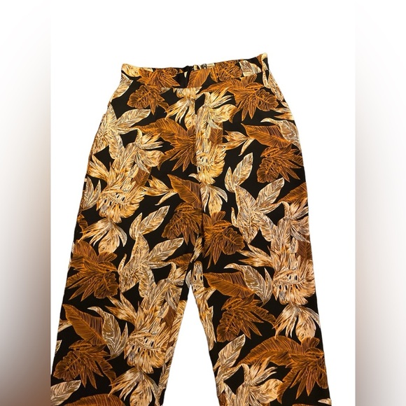 Black Palm Leaf Print Beach Flares size 6 - Picture 5 of 7